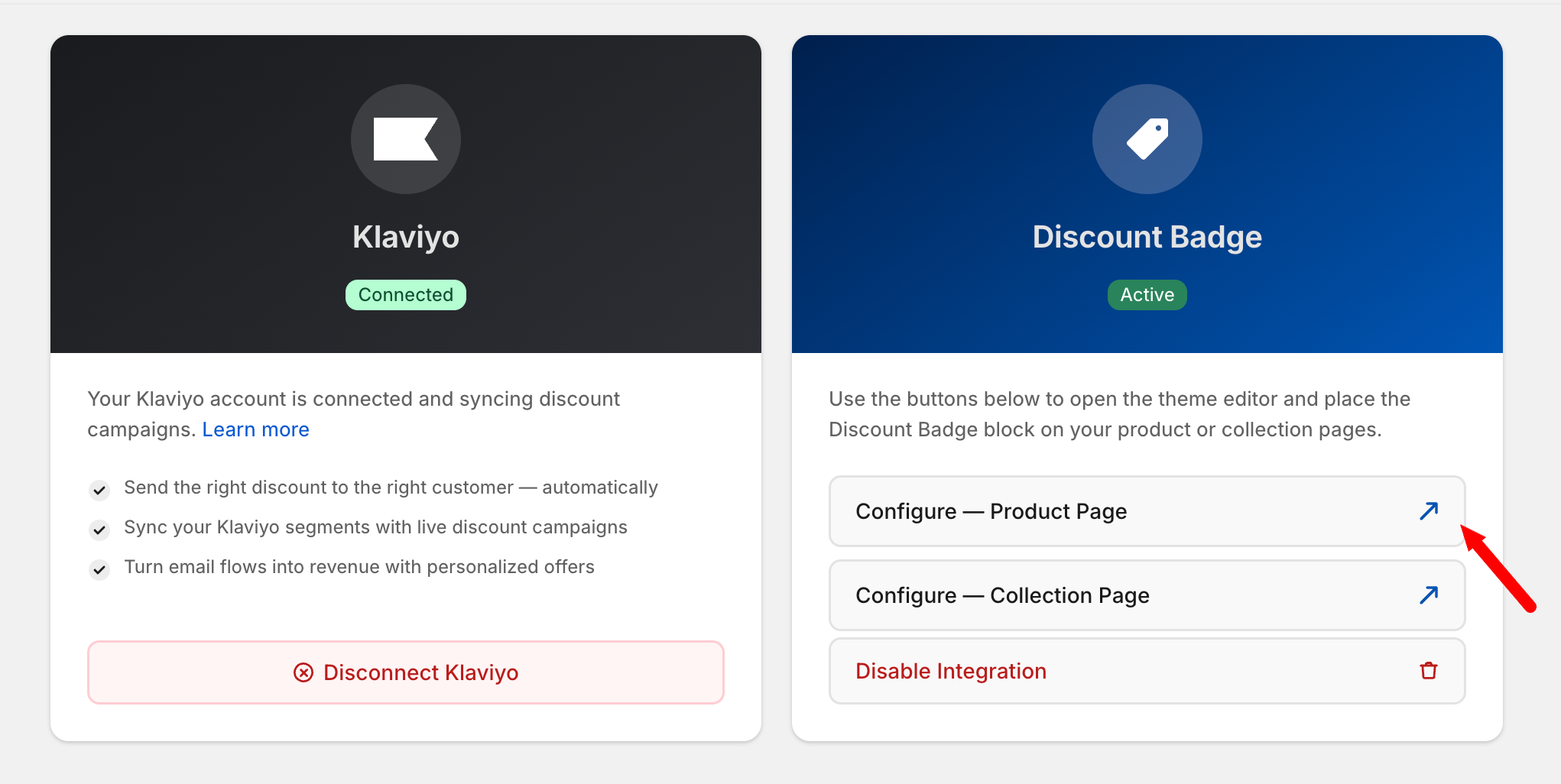 Configure Product Page button in CodeRally Settings